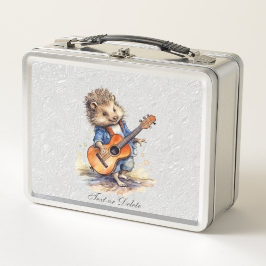 Hedgehog Guitar Metal Lunch Box (Devant)