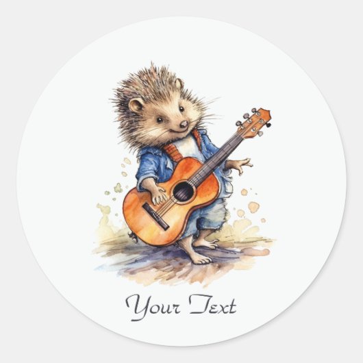 Hedgehog Guitar Sticker (Voorkant)