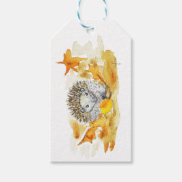 Hedgehog In Fall Leaves Cadeaulabel