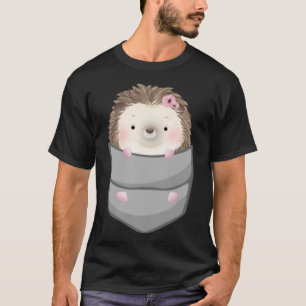 Hedgehog in pocket vrouwen meisje schattige egel h t-shirt