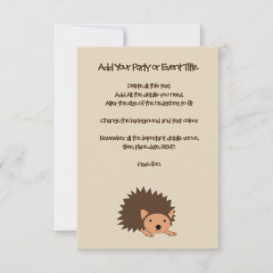Hedgehog Kinderfeest of Baby shower Uitnodigen Kaart