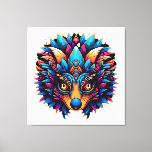 Hedgehog Kleurrijke Pop Art Canvas Afdruk