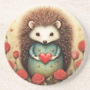 Hedgehog liefde 2 zandsteen onderzetter