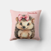 Hedgehog Meisjes Gepersonaliseerd Kussen (Achterkant)