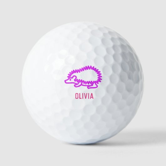 Hedgehog mignon adorable balle de golf jolie viole (Recto)