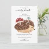Hedgehog Mushroom Woodland Funny Baby Shower Kaart (Staand voorkant)