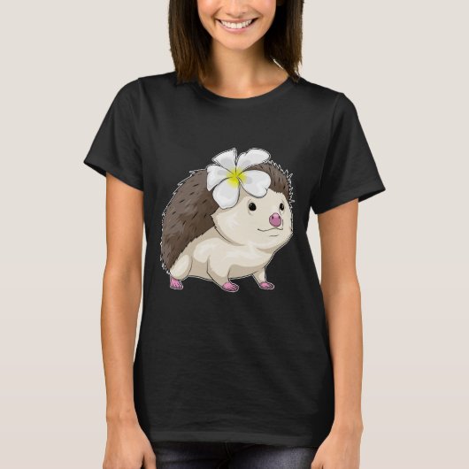Hedgehog Plumeria Bloem T-shirt (Voorkant)