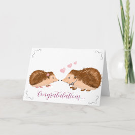 Hedgehog romantisch verloving kaart