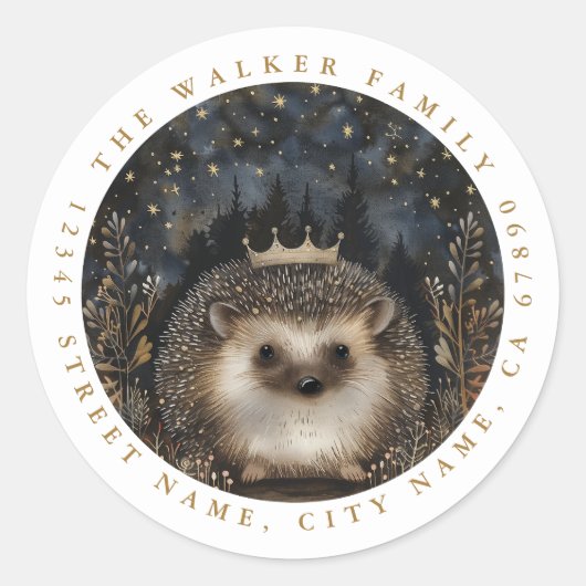 Hedgehog ronde Stickers (Voorkant)