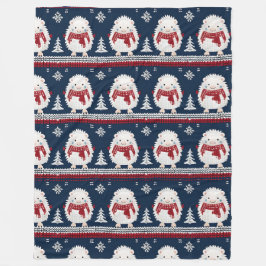 Hedgehog’s in Scarves  Fleece Deken