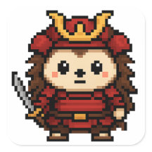 Hedgehog Samurai sticker Sheet