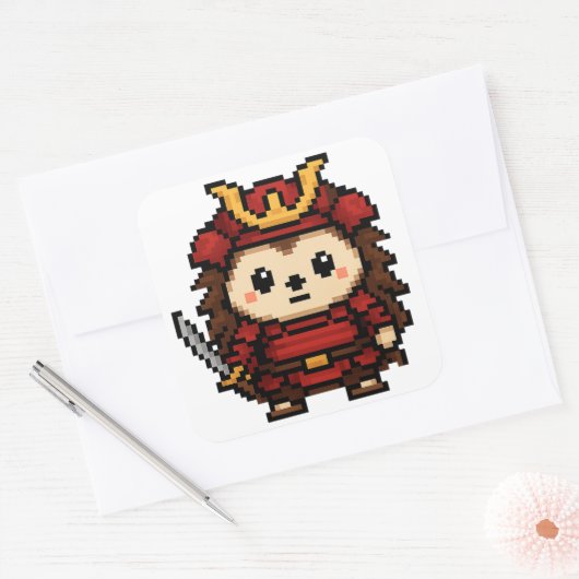 Hedgehog Samurai sticker Sheet (Envelop)