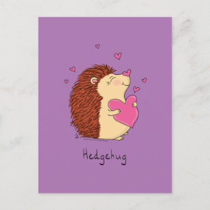 Hedgehog Schattigee Kinder Valentijnsdag Knuffels Briefkaart