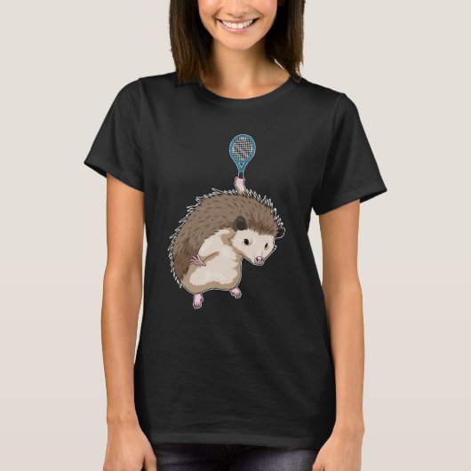 Hedgehog Tennis racket T-shirt (Voorkant)