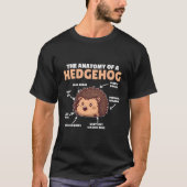 Hedgehog uitleg anatomie van een egels t-shirt (Voorkant)