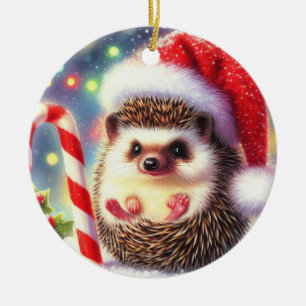 Hedgehog Vakantie Hedgie Kerstmis Keramisch Ornament