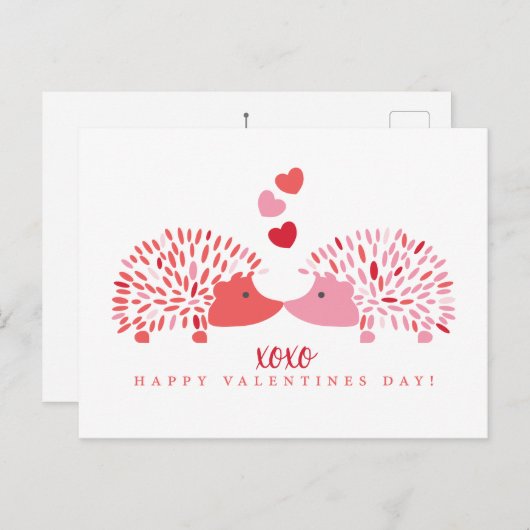 Hedgehog Valentijn Briefkaart (Voorkant / Achterkant)