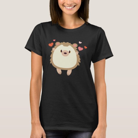 Hedgehog Valentines Day Heart Animals T-shirt (Voorkant)