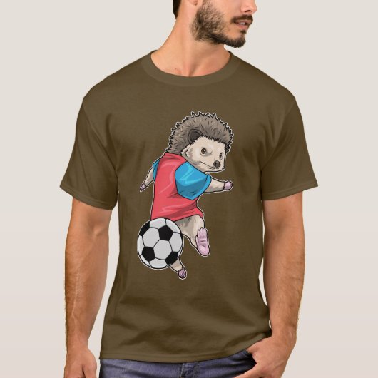 Hedgehog Voetballer Voetbal T-shirt (Voorkant)