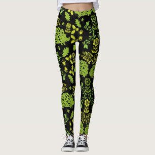 Hedgehog Volkskunst Leggings