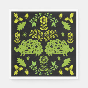 Hedgehog Volkskunst Servet