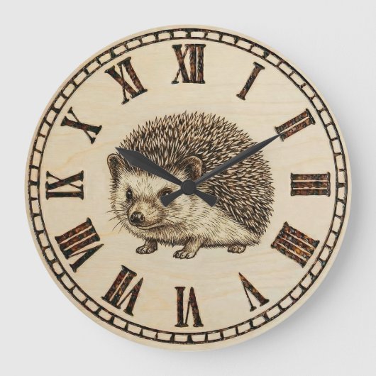  Hedgehog Wall Clock  Grote Klok (Voorkant)