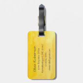 Hedgehog Waterverf Geel Aangepaste Naam Bagagelabel (Achterkant verticaal)