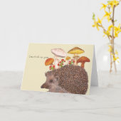 Hedgehog wenskaart kaart (Gele Bloem)