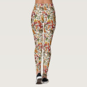 Hedgehogs and autumn forest flora on ivory leggings (Achterkant)