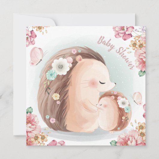 Hedgehogs Baby Shower Invitation (Devant)
