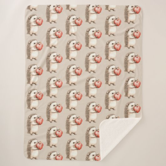 Hedgehogs with Heart Love Sherpa Deken (Voorkant)