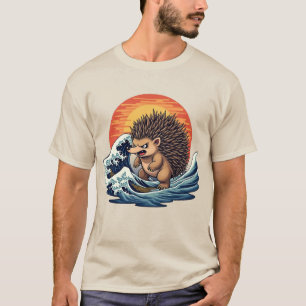 Hedgehogzilla Wave -  Japanse kunst Hedgehog T-shirt