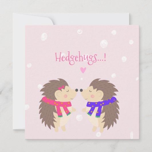 Hedgehugs. Cute Hedégel Kerstmis Feestdagenkaart (Voorkant)
