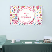 Hedgerow Wild Flowers Waterverf Wedding Spandoek (Beurs)