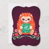 Hedgie mignon avec le cadeau - invitation faite (Dos)