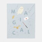 Hedwig "magische" typografie grafisch fleece deken (Voorkant)