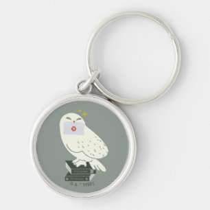 Hedwig Met Brief Whimsicale Tekening Sleutelhanger