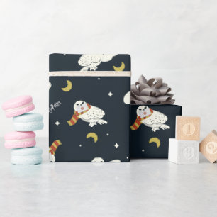 Hedwig Nachtelijk Maneschijn Patroon Cadeaupapier