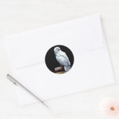 Hedwig op boeken ronde sticker (Envelop)