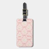 Hedwig Pink Ribbon Pattern Bagagelabel (Voorkant verticaal)
