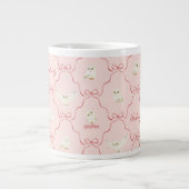 Hedwig Pink Ribbon Pattern Extra Grote Beker (Voorkant)