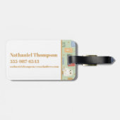 Hedwig Post Letter Block Pattern Bagagelabel (Achterkant horizontaal)