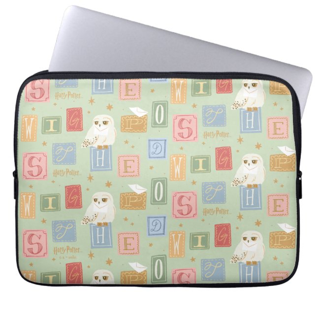 Hedwig Post Letter Blokpatroon Laptop Sleeve (Voorkant)