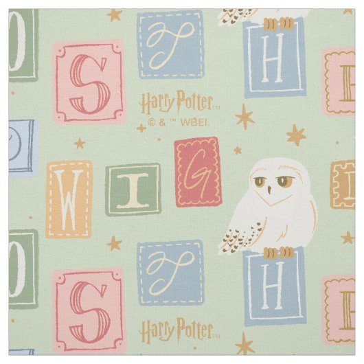 Hedwig Post Letter Blokpatroon Stof (Swatch)