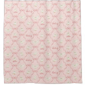 Hedwig Roze Lint Patroon Douchegordijn (Voorkant)