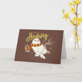 Hedwig Whimsical Bos Tekening Kaart (Gele Bloem)