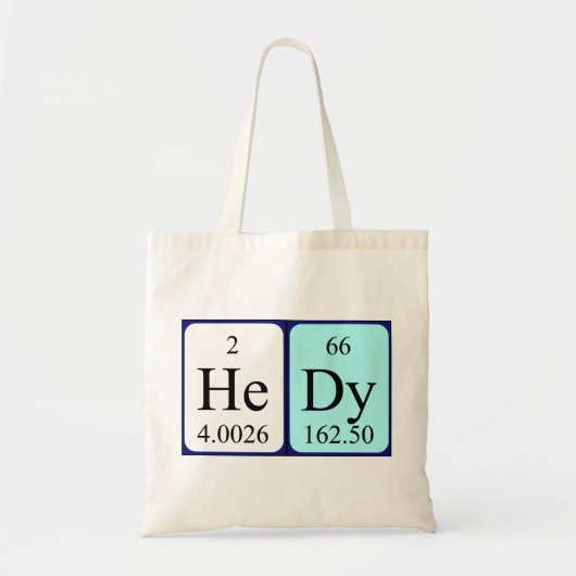 Hedy periodieke lijstnaam canvas tas (Voorkant)