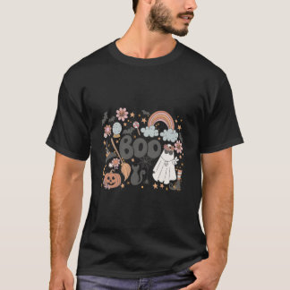Héé Boo Bloemige Geest Heksenpomp Halloween T-shirt