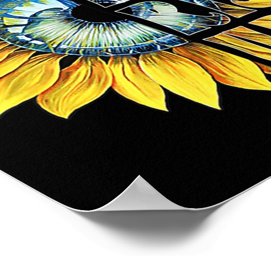 Hee Hee Rise Oekraïense zonnebloem peace for Ukrai Poster (Hoek)