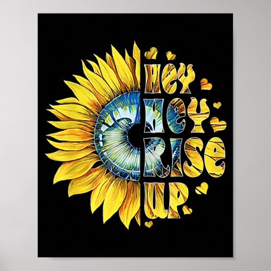 Hee Hee Rise Oekraïense zonnebloem peace for Ukrai Poster (Voorkant)